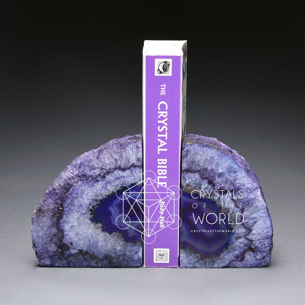 Agate-Book ends-Purple