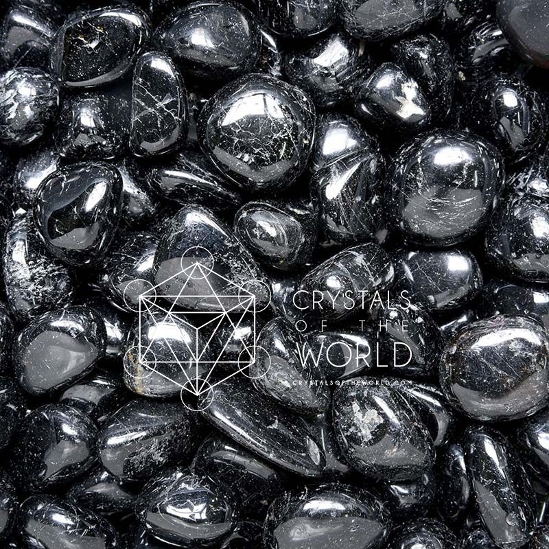 Black Tourmaline-Tumbled Stone