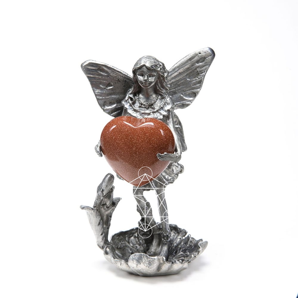 Pewter Stands-Standing Fairy mini heart CF008